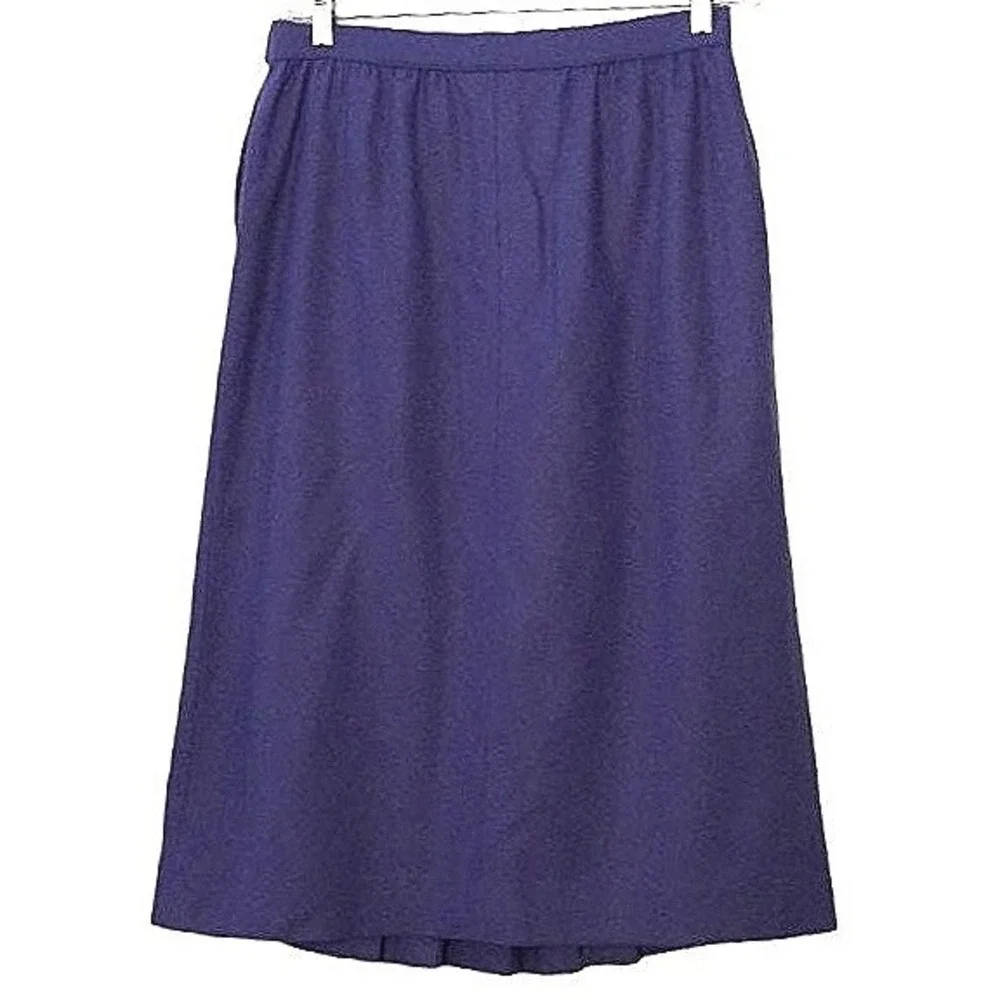 Dark Academia‎ Pendleton Pleated Skirt Women 16 Purple Wool Lined Midi Pockets